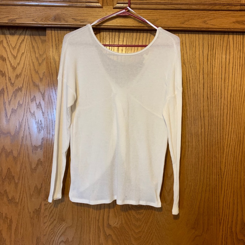 White long sleeve with open back